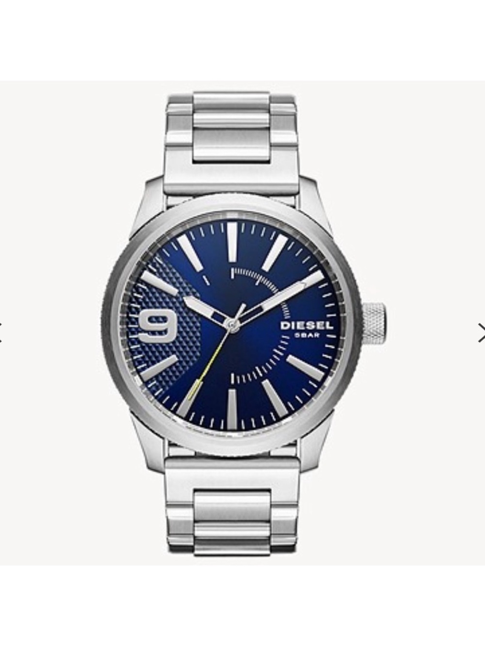 New Diesel Men's Stainless Steel Black Dial Watch battery is working MODELDZ1763